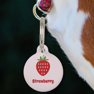 Placa Para Mascotas Etiqueta Pet de fresa