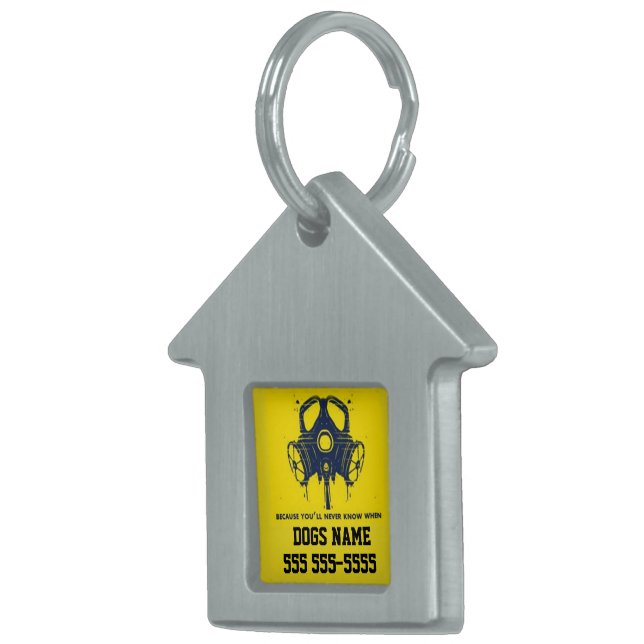 PLACA PARA MASCOTAS ETIQUETA PREPPER DEL PERRO (Frente Derecha)