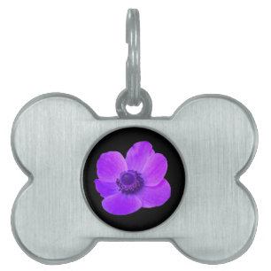 Placa Para Mascotas Etiqueta Púrpura de Mascota Anemone