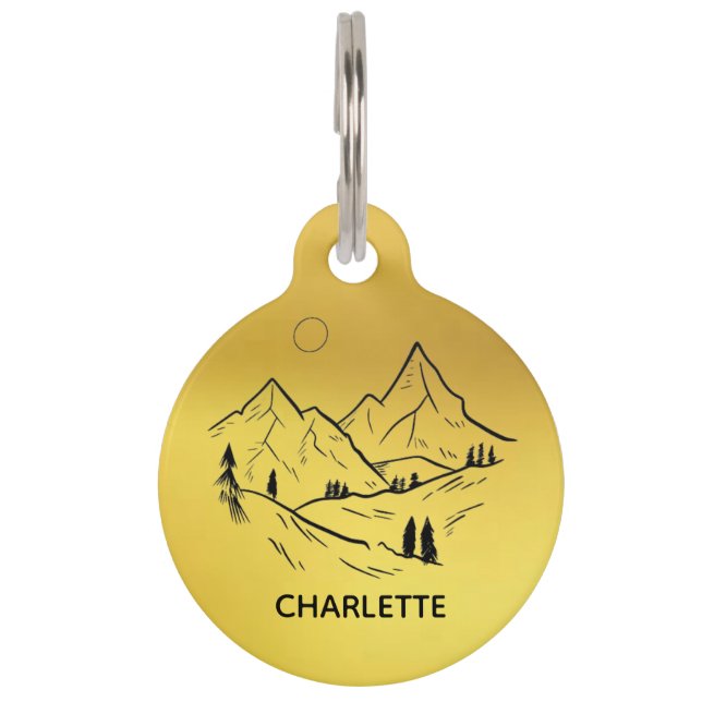 Placa Para Mascotas Etiqueta redonda de mascotas (Anverso)