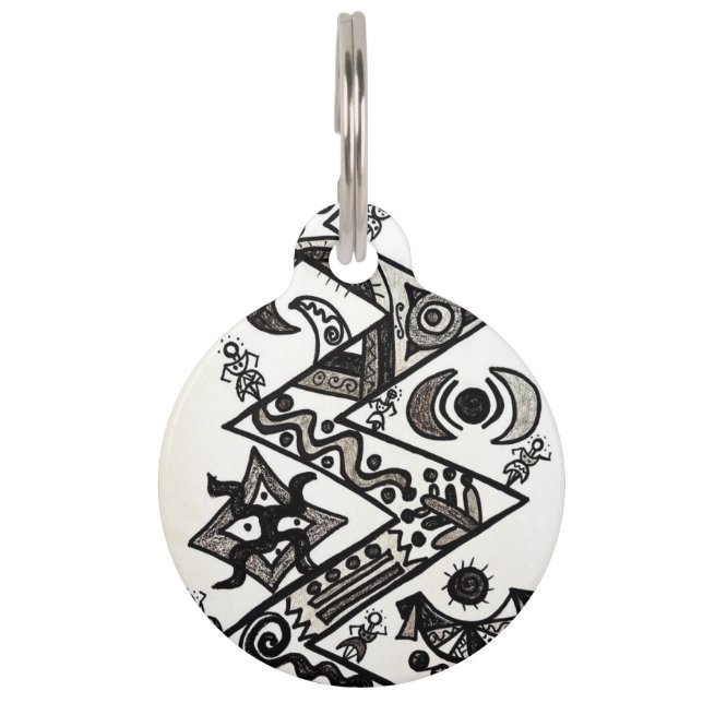 Placa Para Mascotas Etiqueta redonda de mascotas (Anverso)