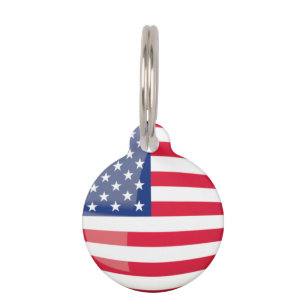 Placa Para Mascotas Etiqueta redonda de mascotas con marca de EE. UU.