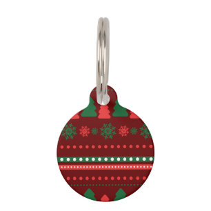 Placa Para Mascotas Etiqueta Redonda de Navidad para Mascotas