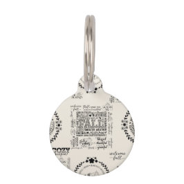 Placa Para Mascotas Etiqueta Redonda Otoñal para Mascotas - Personaliz