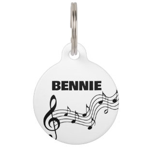 Placa Para Mascotas Etiqueta redonda para amantes de la música