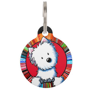 Placa Para Mascotas Etiqueta Redonda para Mascota KiniArt Westie