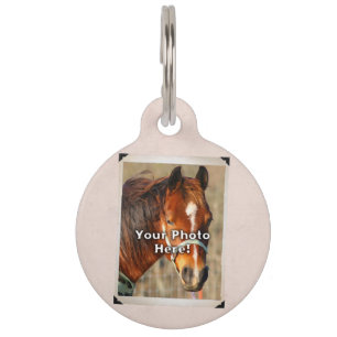 Placa Para Mascotas Etiqueta rosa de caballo de Personalizable o de ma