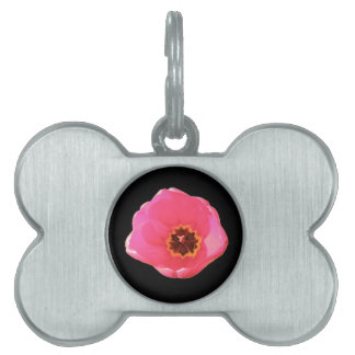 Placa Para Mascotas Etiqueta rosa de tulipán