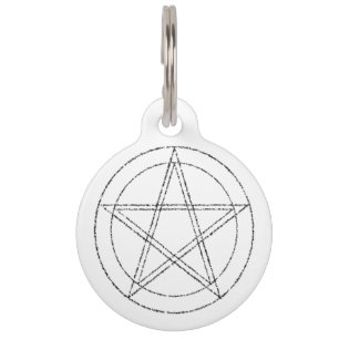 Placa Para Mascotas Etiqueta simple de mascota pentagram