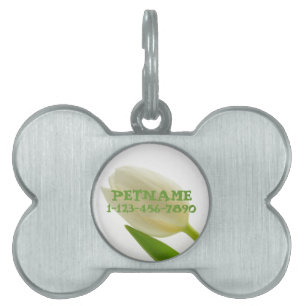 Placa Para Mascotas Etiqueta Tulip-Pet blanco