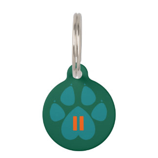 Placa Para Mascotas Etiqueta verde de mascota con el icono PAWS para l