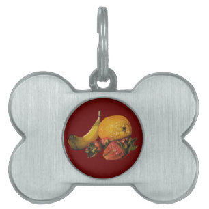 Placa Para Mascotas Etiquetas de mascotas de frutas