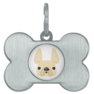 Placa Para Mascotas Etiquetas de perro de Bulldog francesas