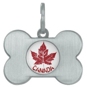 Placa Para Mascotas Etiquetas de perro de Canadá personalizan recuerdo