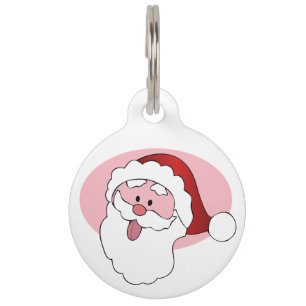 Placa Para Mascotas Etiquetas mascotas divertidas de Santa personaliza