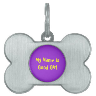 Placa Para Mascotas etiquetas mascotas en forma de hueso "buen chica"