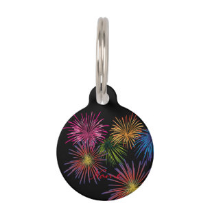 Placa Para Mascotas Explosión de fuegos artificiales Thunder_Cove