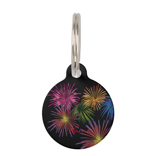 Placa Para Mascotas Explosión de fuegos artificiales Thunder_Cove (Reverso)