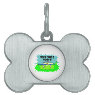 Placa Para Mascotas Extranjeros caseros agradables