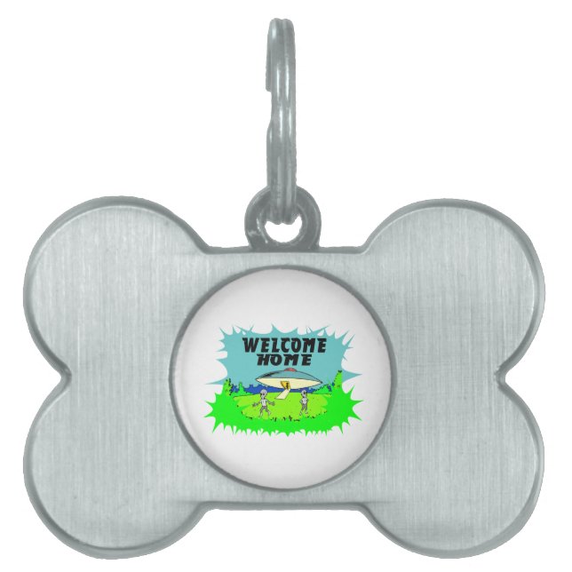 Placa Para Mascotas Extranjeros caseros agradables (Frente)
