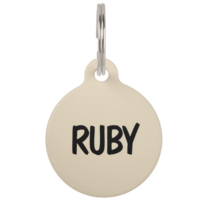 Placa Para Mascotas Extraño El Número De Teléfono Beige De Mi Padre/Ma (Anverso)