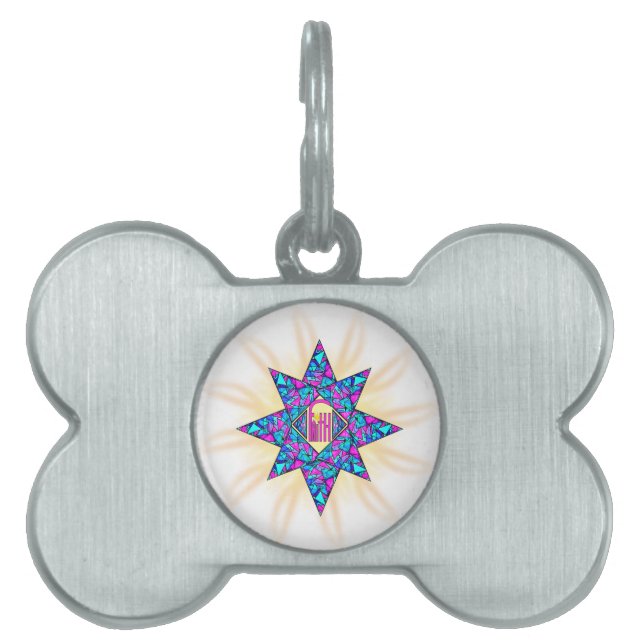 Placa Para Mascotas Faith ~ Star (Frente)