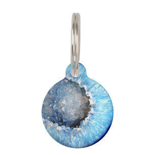 Placa Para Mascotas Falln Geode cristalino azul