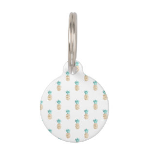 Placa Para Mascotas falso modelo de la piña del oro del verano fresco