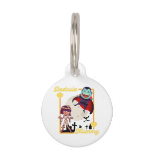 Placa Para Mascotas Familia espeluznante de Halloween