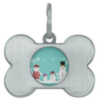 Placa Para Mascotas familia snowman