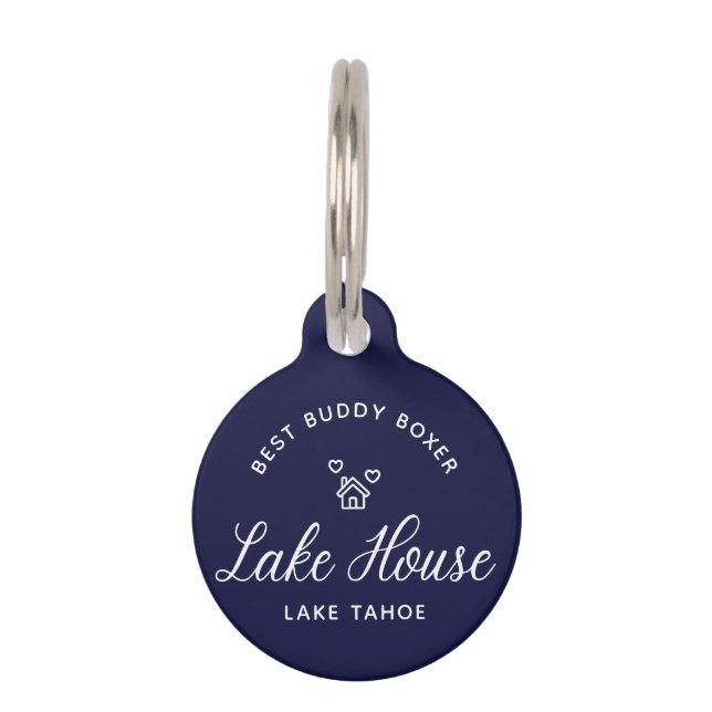 Placa Para Mascotas Family Lake House Coastal Custom Decor (Anverso)