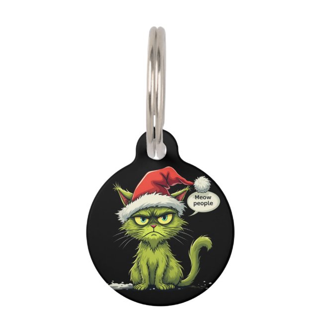 Placa Para Mascotas Famosos Navidades "Ew People" Meowy Cat Amantes (Anverso)