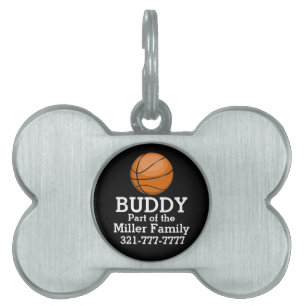 Placa Para Mascotas Fan de baloncesto