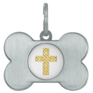 Placa Para Mascotas Fancy Golden Cross