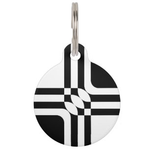 Placa Para Mascotas Fantasía en blanco y negro