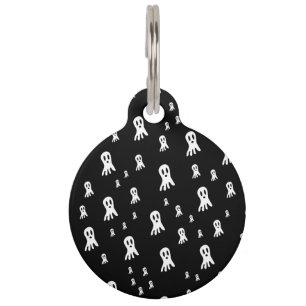 Placa Para Mascotas Fantasmas oscuros de Halloween