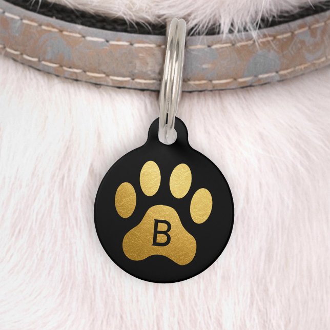 Placa Para Mascotas Faux Relieve metalizado dorado Perro Paw Imprimir  (Subido por el creador)