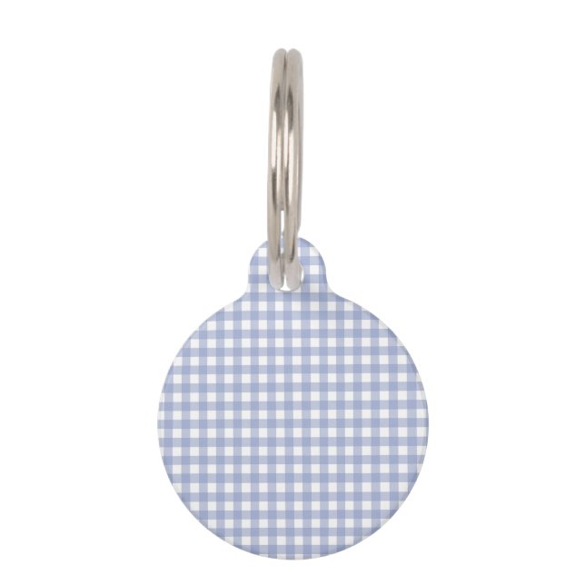 Placa Para Mascotas Faye & Lauren Blue Gingham (Reverso)