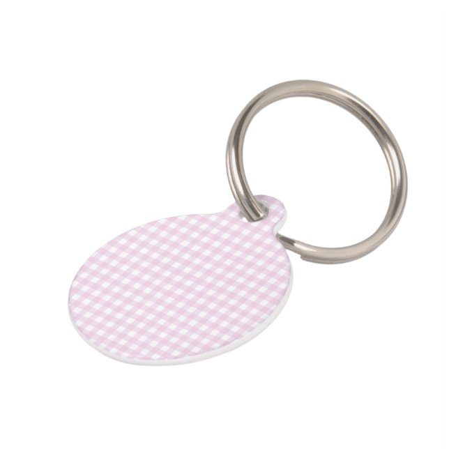 Placa Para Mascotas Faye & Lauren Pink Gingham (Lateral)