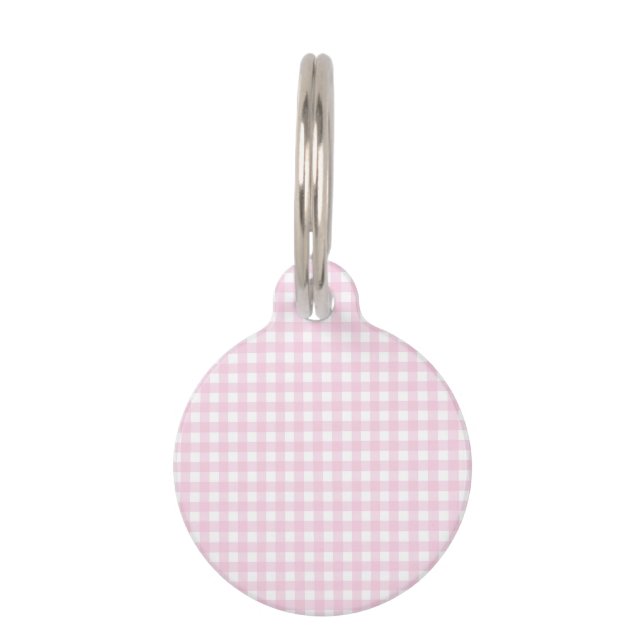Placa Para Mascotas Faye & Lauren Pink Gingham (Anverso)