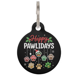 Placa Para Mascotas Felices Pawlidays Perro Divertido De Navidad Pata 