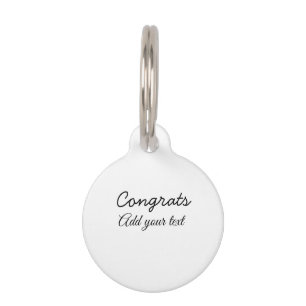 Placa Para Mascotas Felicitaciones mínimas simples graduación agregue
