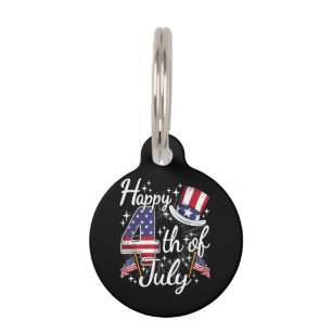 Placa Para Mascotas Feliz 4 de julio Patriótico Bandera Americana USA