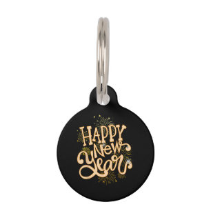 Placa Para Mascotas Feliz Año Nuevo Año Nuevo Eve Fiesta Mujeres Hombr