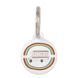Placa Para Mascotas Feliz Campers Rainbows Motorhome RVing Whimsical