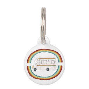 Placa Para Mascotas Feliz Campers Rainbows Motorhome RVing Whimsical