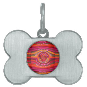 Placa Para Mascotas Feliz Colores Feliz Navidad Feliz Año Nuevo Diseño