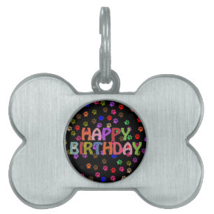 Placa Para Mascotas Feliz cumpleaños