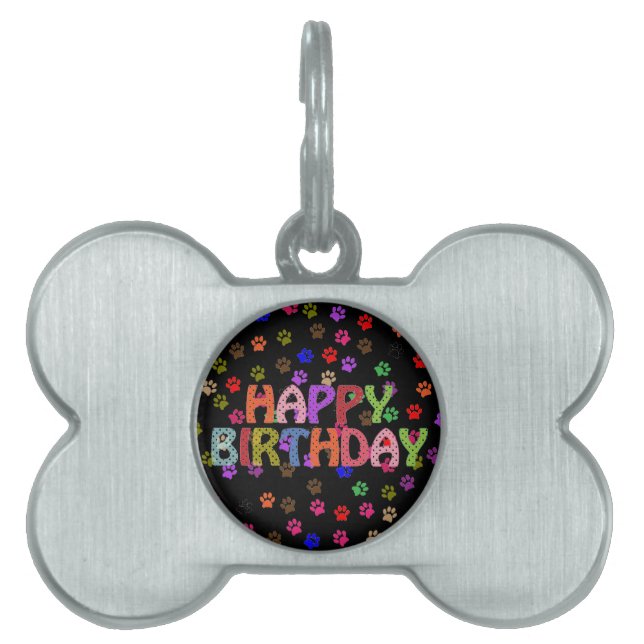 Placa Para Mascotas Feliz cumpleaños (Frente)