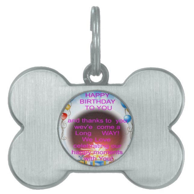 Placa Para Mascotas Feliz cumpleaños a tu arte Imprimir (Frente)